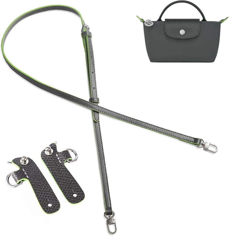 KOMHPS Purse Straps Replacement, Leather Handbag Crossbody Shoulder Strap Kit Adjustable for Mini Longcamp Tote Bag Women - Image 1